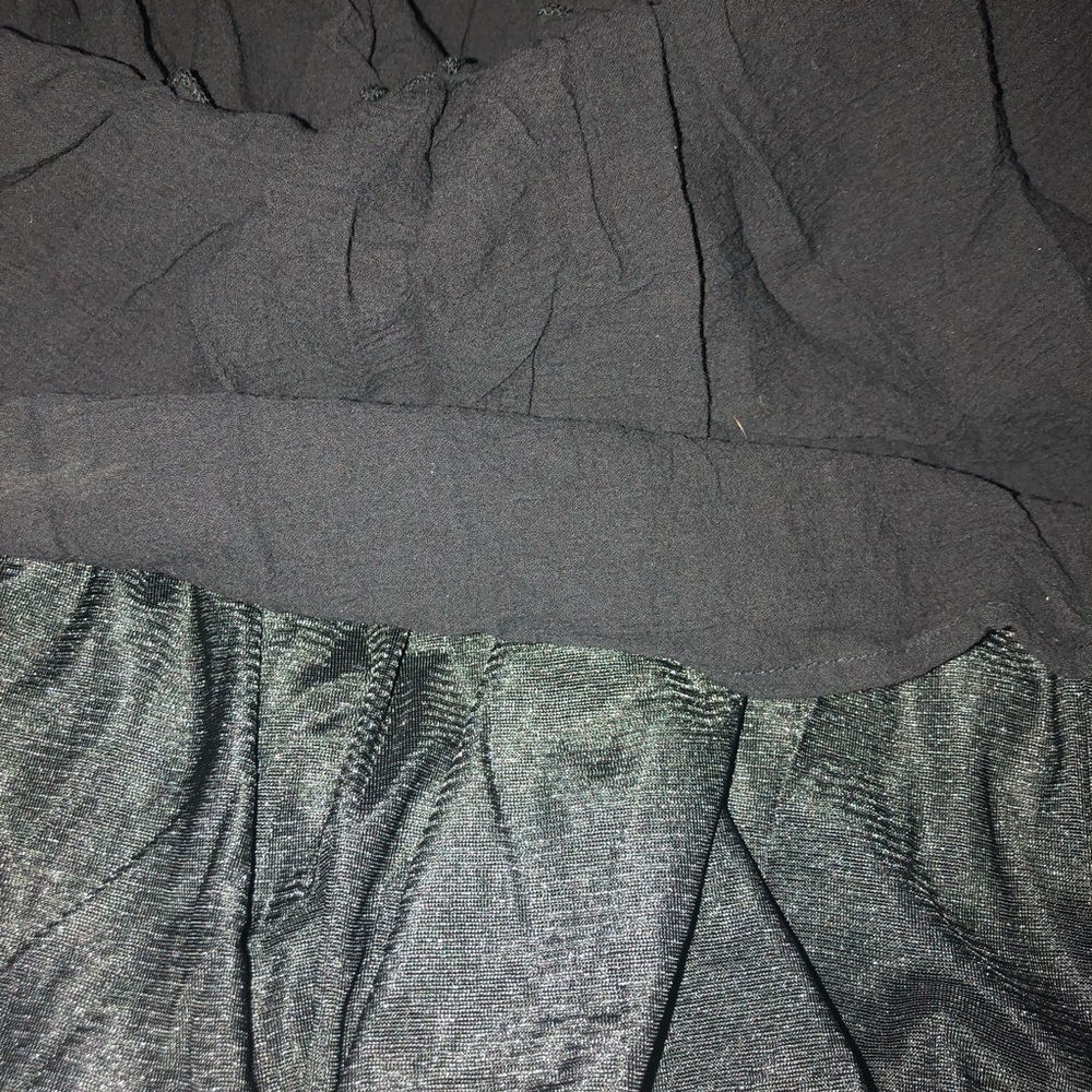Black Spaghetti Straps Ruched Ruffled Mini Dress - Picture 4 of 5